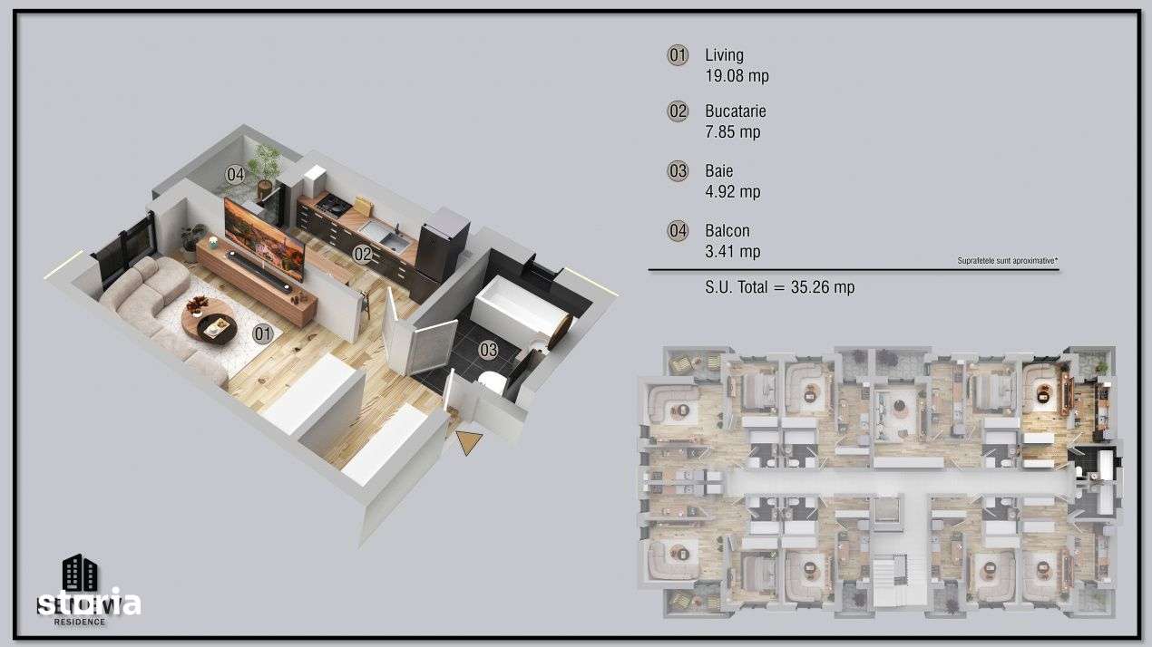 Garsoniera in zona Militari Residencei finalizare aprilie 2026 - Imagine principală: 3/7