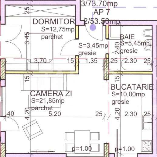 De vanzare apartament cu 2 camere semifinisat Andrei Muresanu Sud - Imagine principală: 3/9