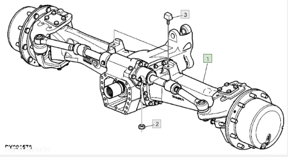 Przednia oś Dana Spicer 750/140 TLS bez hamulców John Deere 6930 - 2