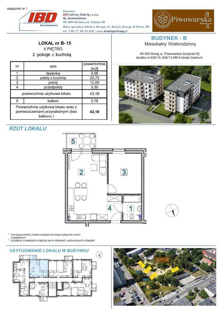 Mieszkanie o powierzchni 43,18 m2 - Pełny obrazek: 2/7