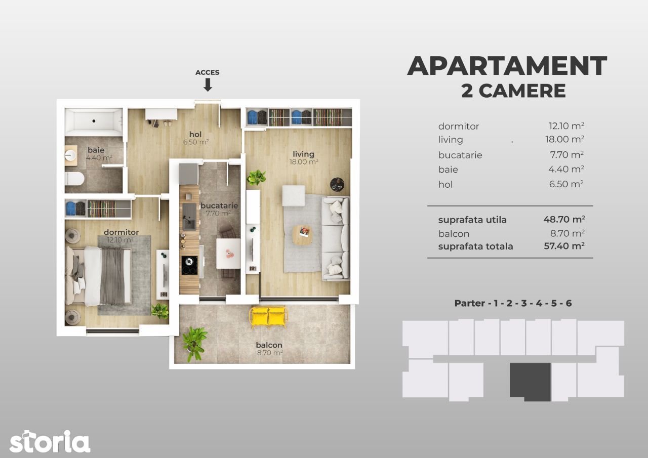 Apartament 2 camere decomandat, metrou Aparatorii Patriei
