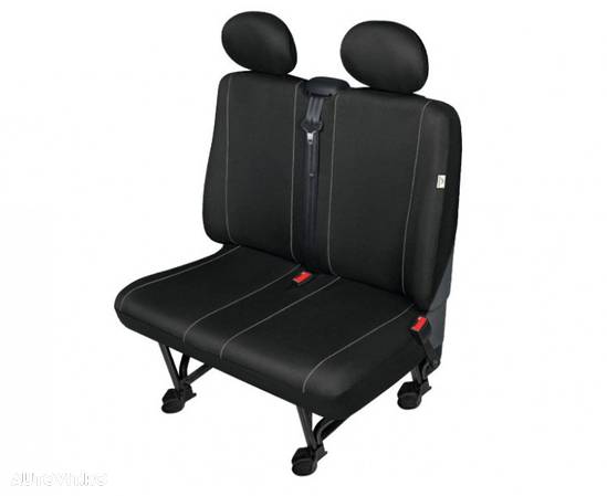 Huse scaun bancheta auto cu 2 locuri Herman Black DV2 M pentru Citroen Jumpy, Fiat Scudo, Mercedes Vito, Opel Movano, Peugeot Expert, Vw T4, T6 - 1