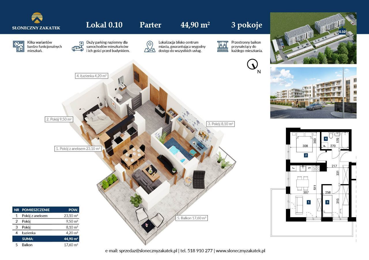 Mieszkanie | Apartament 44,9 m² | Centrum | Windy