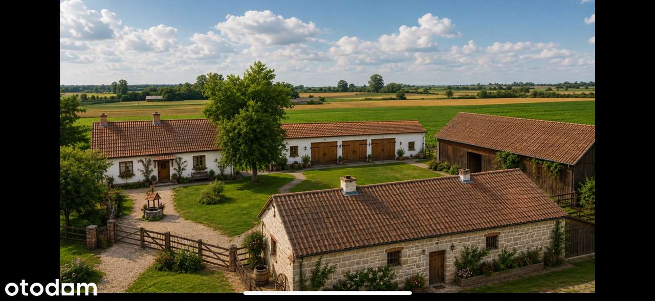 Siedlisko z dużą działką 7000 m² – dom i budynki gospodarcze. Kotlice