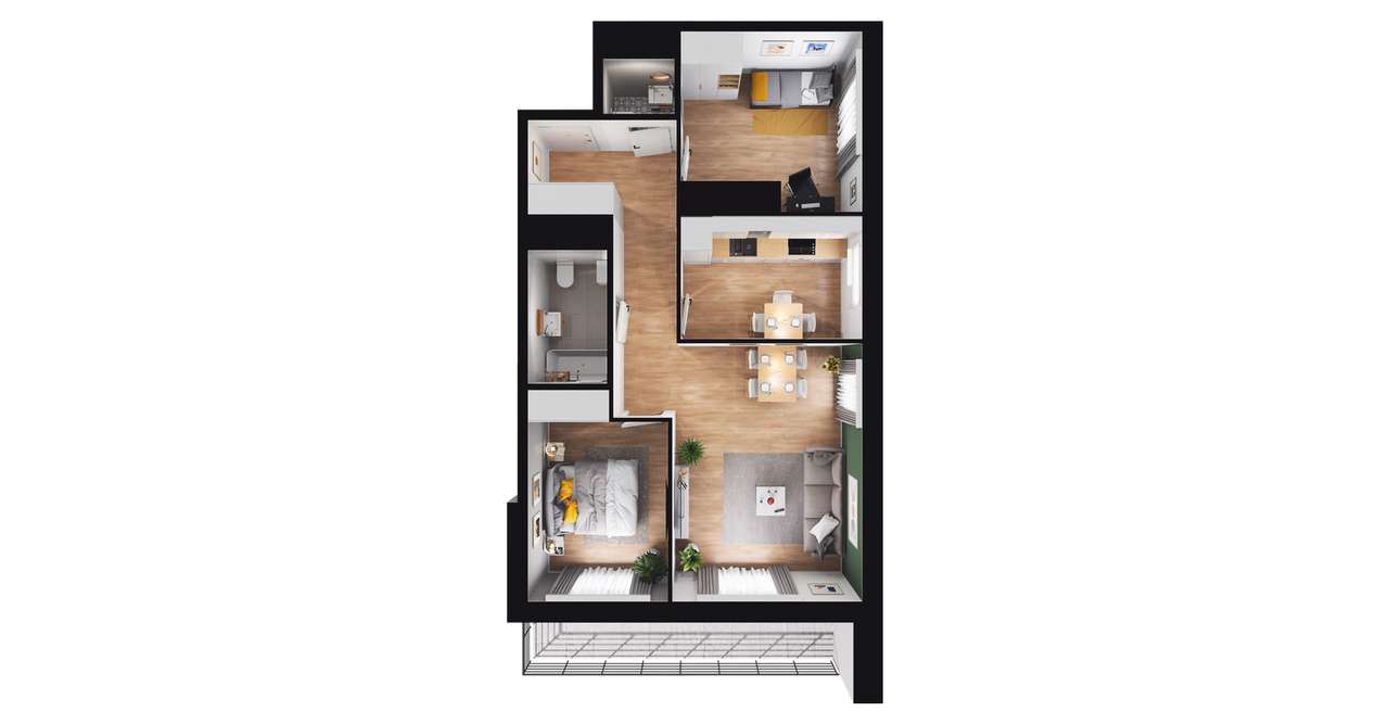 3-pokojowe mieszkanie 63m2 + loggia Bez Prowizji - Pełny obrazek: 2/8