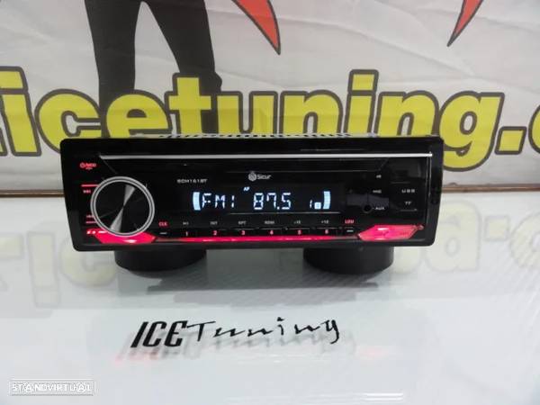 Auto radio 1 Din SICUR SCM161BT com Bluetooth, MP3, USB, SD, AUX, 4 x 45W, frente fixa - 6