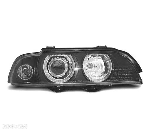 FARÓIS PARA BMW E39 95-03 ANGEL EYES H7 H7 PRETO - 2