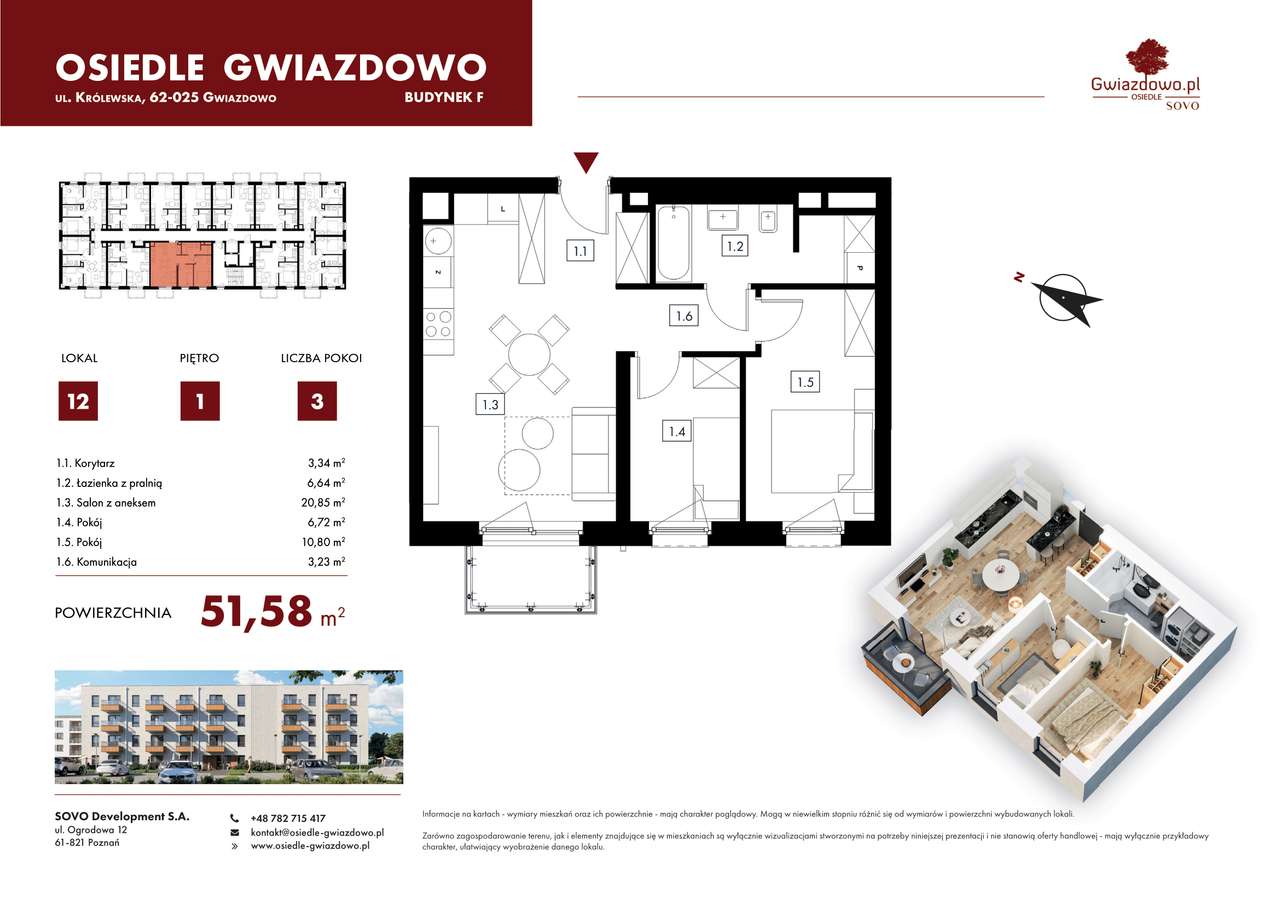 Osiedle Gwiazdowo | mieszkanie 3-pok. | F12 - Widok 2