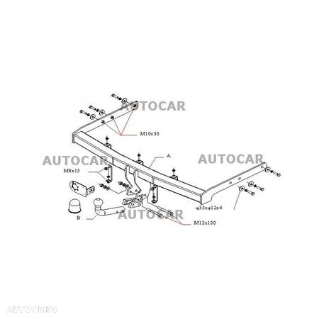 Carlig de remorcare pentru VOLKSWAGEN SHARAN - 5usi., VAN - sistem semidemontabil -cu suruburi  din 1995 pana 2000/04 - 6