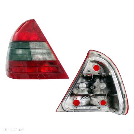 Lampa spate, stop Mercedes Clasa C W202 Sedan, 1993-2001, rosu-alb, fara suport becuri, stanga/dreapta, TYC - 1