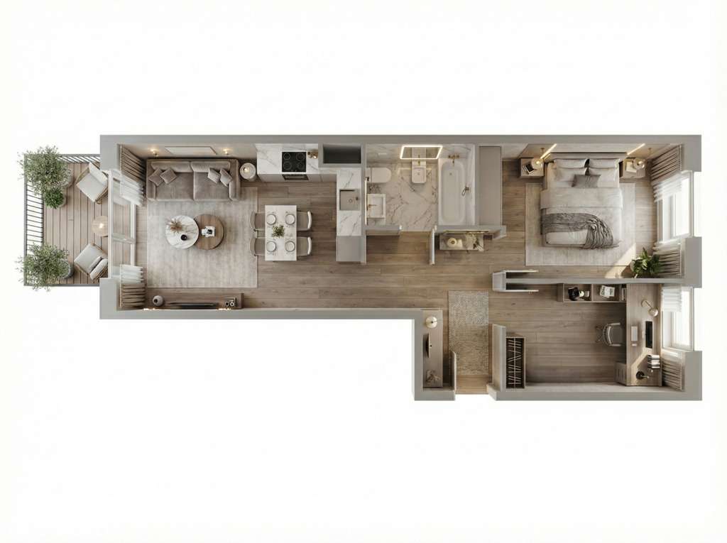 Trzy pokoje | Lindego 2 | 58,55 m² | NOHO-0