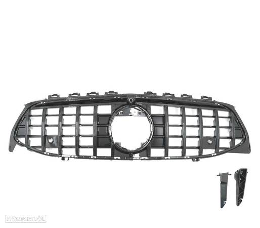 GRELHA FRONTAL PARA MERCEDES CLA W118 19- GTR STYLE PRETO BRILHANTE - 2