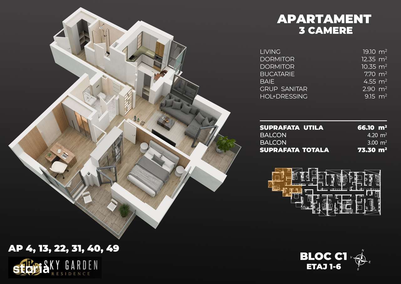 ap. 3cam,2bai, total decomandat, la 3min de metrou Berceni - Imagine principală: 1/17