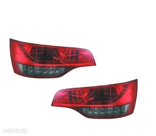 FAROLINS TRASEIROS LED PARA AUDI Q7 4L 05-09 VERMELHO ESCURECIDO - 1