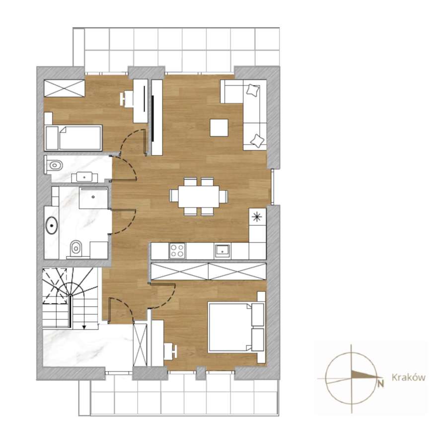 Komfortowe mieszkanie z ogrodem – Libertów, 2 miejsca postojwe-4