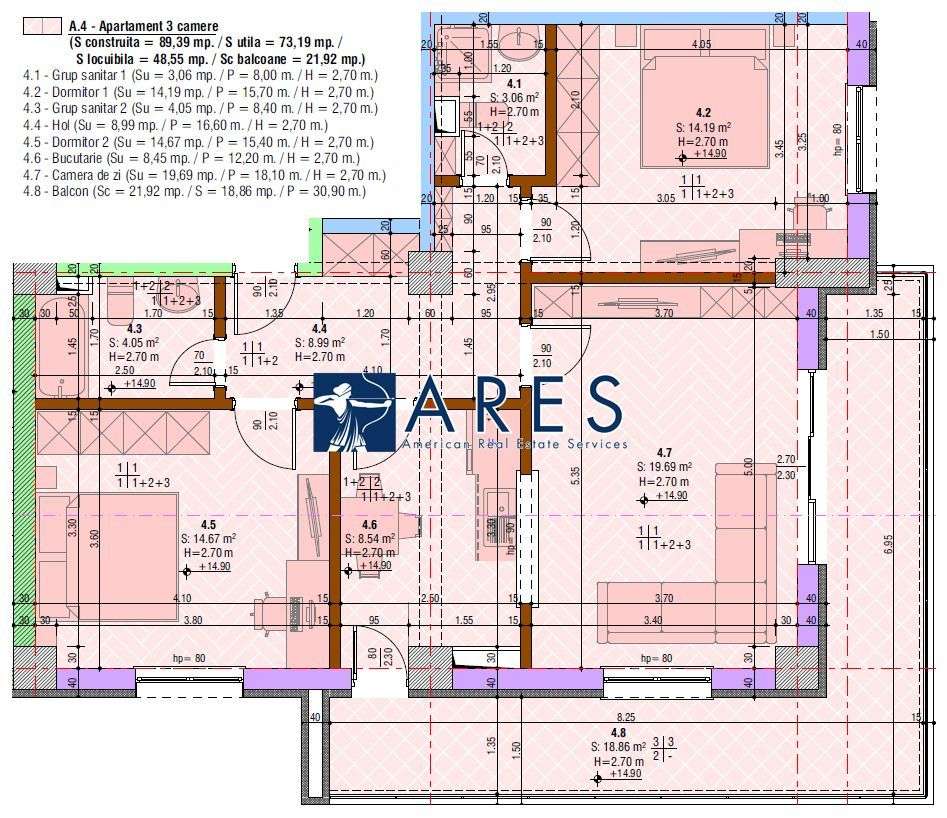 Bloc nou | Ozon Tower | Central | 3 camere | Et. 5-3