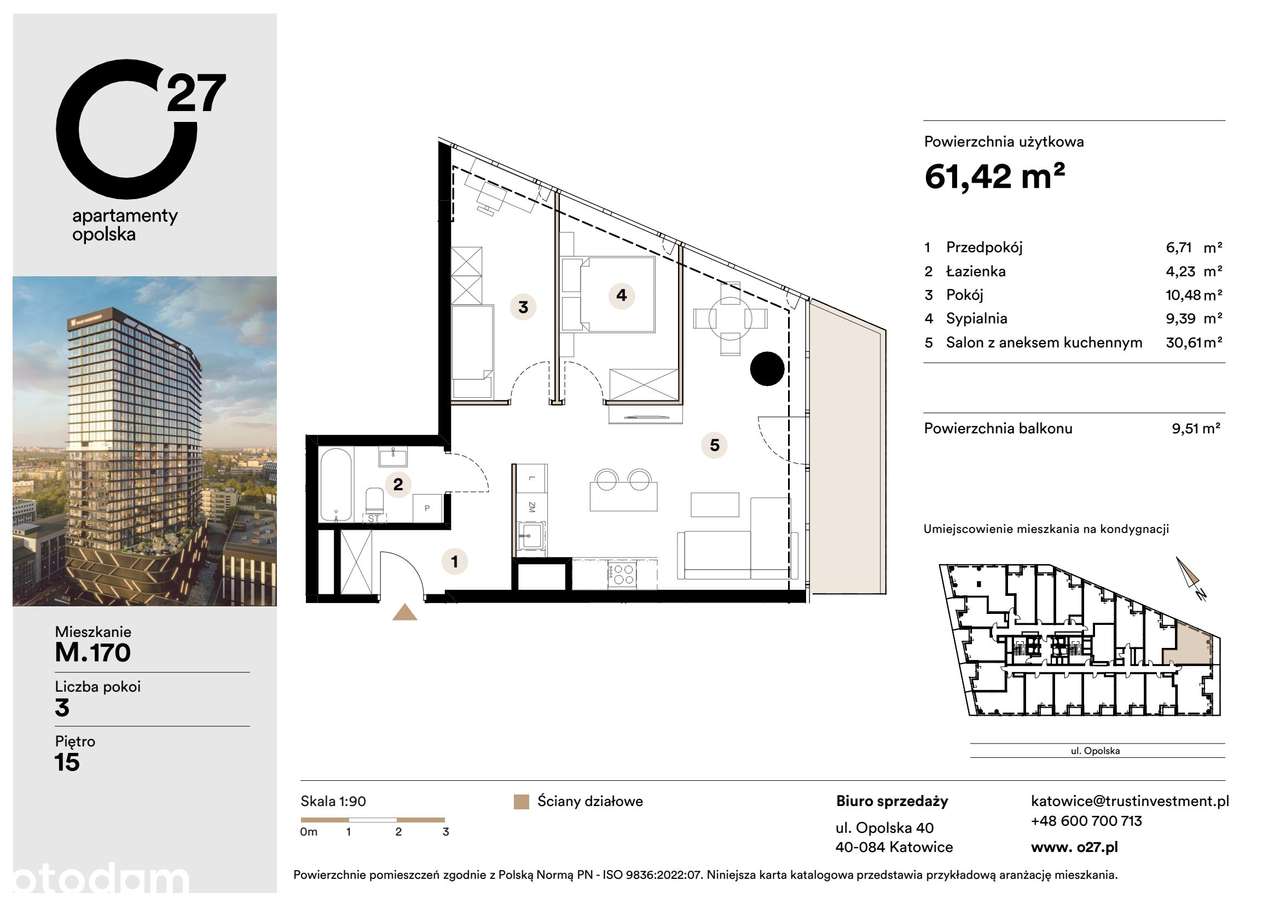 3-pokojowe mieszkanie 61m2 + balkon Bez Prowizji - Pełny obrazek: 3/10