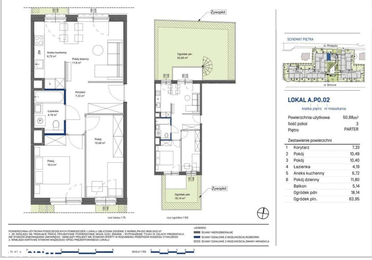 Wyjątkowe 3-pokojowe mieszkanie z dwoma ogródkami - Pełny obrazek: 3/9