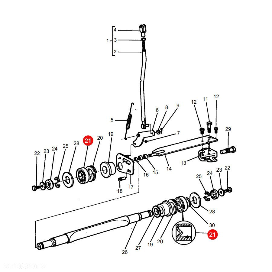 Pierścień simering dźwigni Massey Ferguson 3384311M91 Bepco - 4