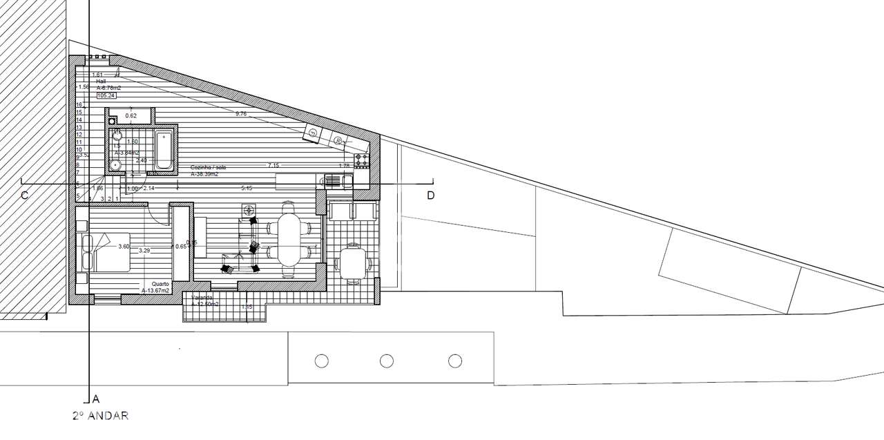 Apartamento T2 duplex novo com terraço e estacionamento no centro da V-7