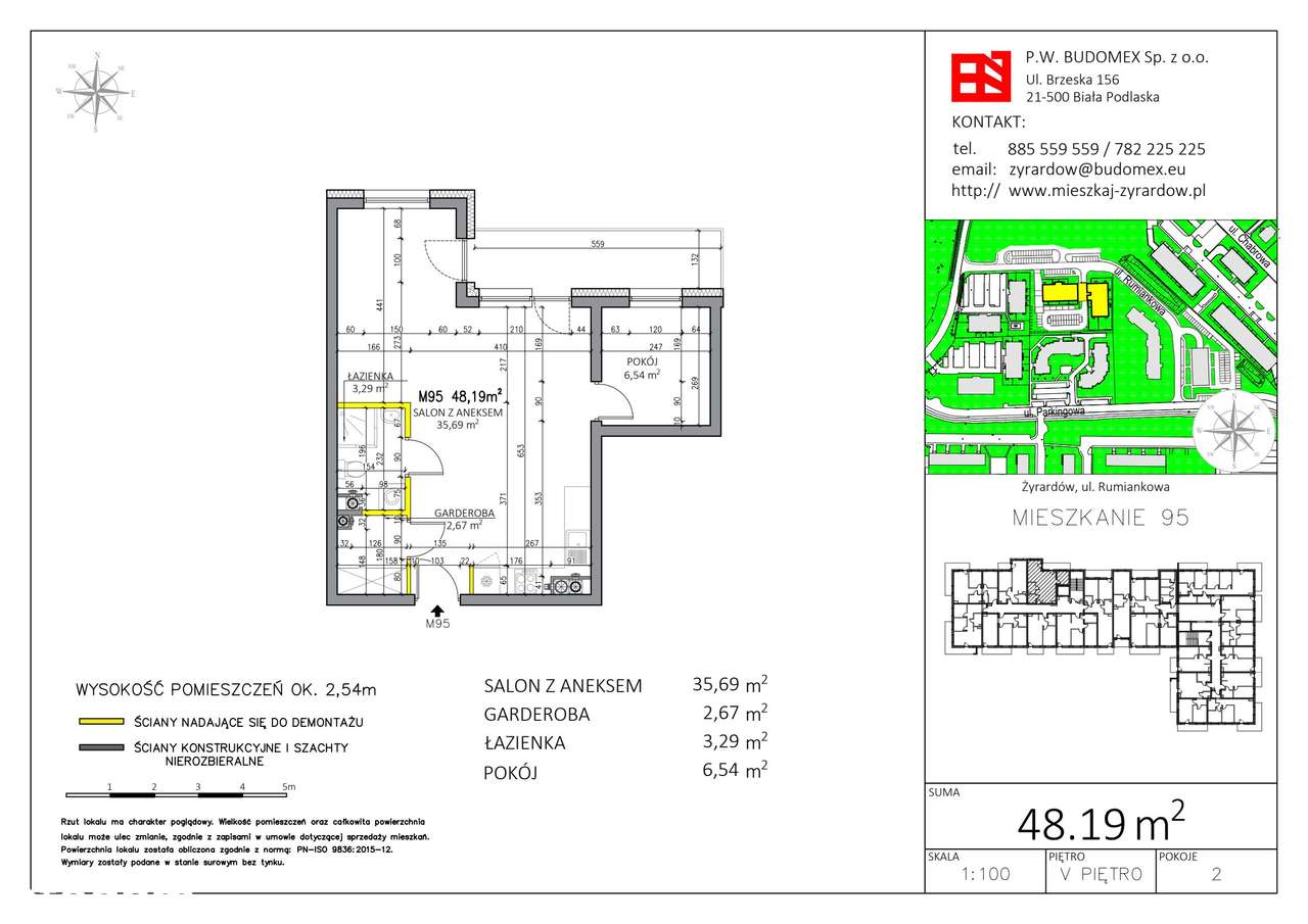 2-pokojowe mieszkanie 48m2 Bez Pośredników - Pełny obrazek: 2/7