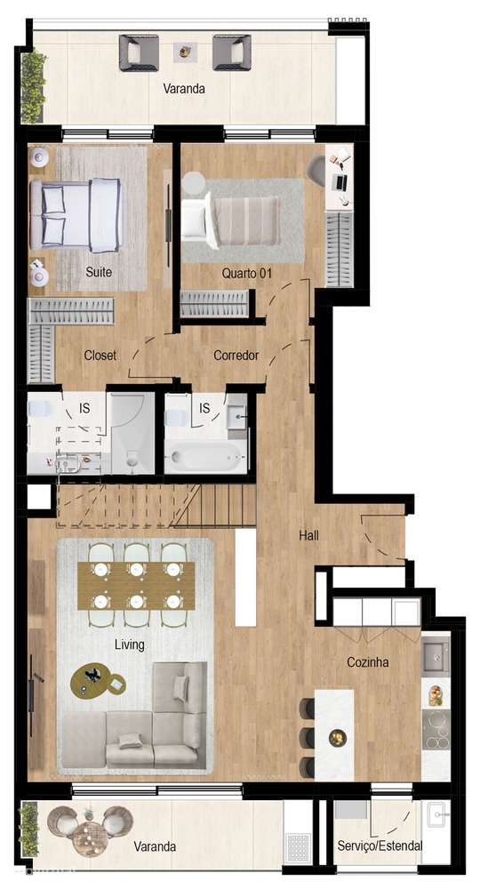 Excelente Apartamento T2 Duplex com amplo terraço-10