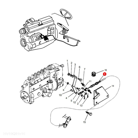 Linka gazu 895mm Massey Ferguson 3713022M2 Bepco - 4