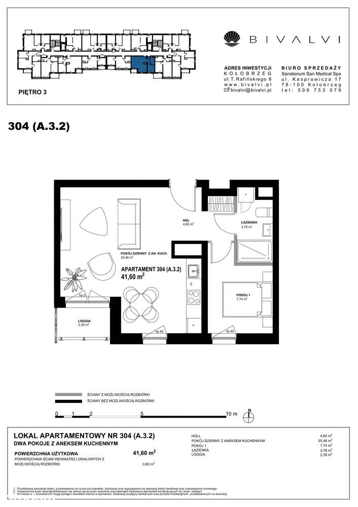 Bivalvi  | apartament 2-pok. | 41,6 m² | 304 - Pełny obrazek: 3/9
