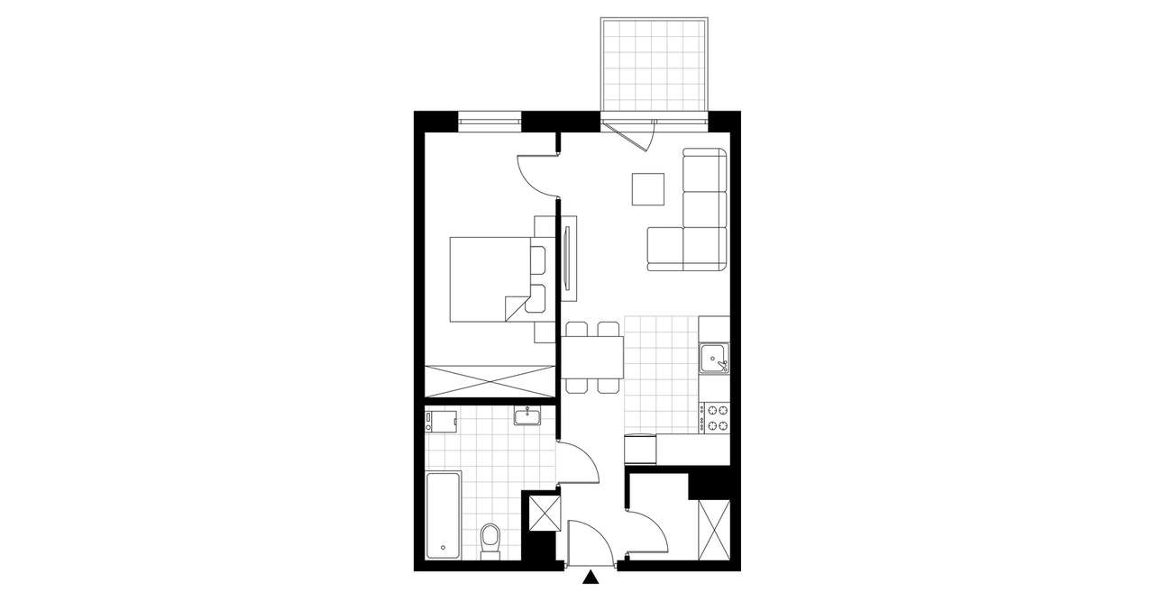 2-pokojowe mieszkanie 45m2 + balkon Bezpośrednio - Pełny obrazek: 3/8