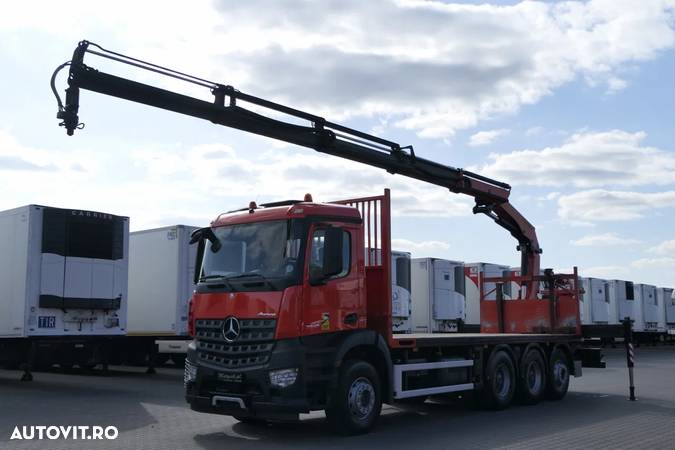 Mercedes-Benz AROCS 3240 / 8X4 / PLATFORMA 7.2m + HDS PALFINGER PK 22002 / TRIDEM / AXIE DE DIRECȚIE LIFTATOR / FURCI / RADIOCOMANDĂ - 1