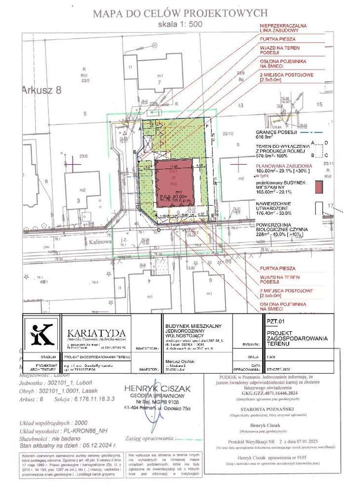 Luboń Kalinowa 9 Budynek dwulokalowy Prawa strona - Pełny obrazek: 5/7