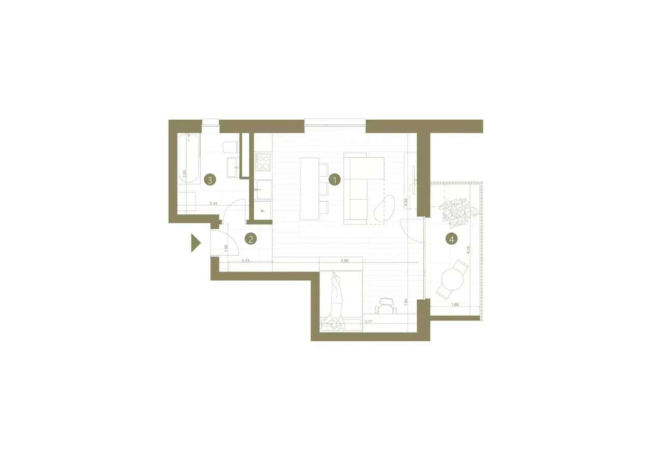 Apartament o camera VIA UNIVERSITATE Arad de la dezvoltator avans 10% - Imagine principală: 4/6