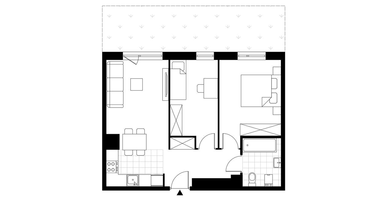 3-pokojowe mieszkanie 52m2 + ogródek - Pełny obrazek: 3/8