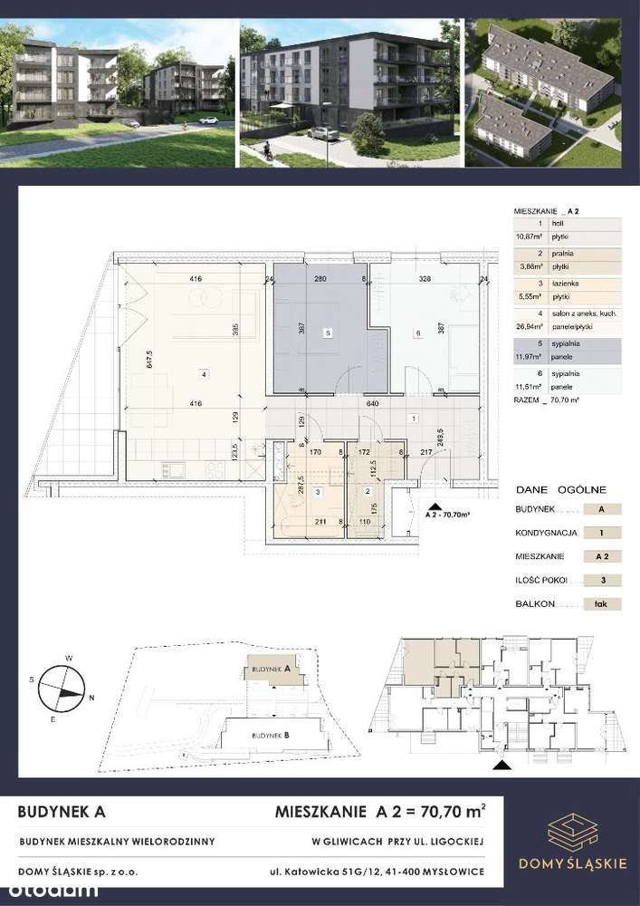 A2 - 3 pokoje + pralnia + balkon - Pełny obrazek: 3/8