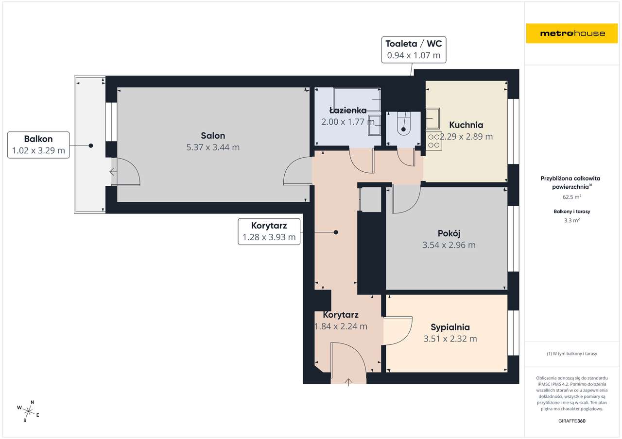 Ruda Śląska-ul. 1 Maja- 3 pokoje- 59,07 m2-14