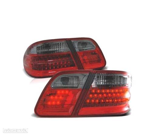 FAROLINS TRASEIROS LED PARA MERCEDES E W210 95-02 VERMELHO BRANCO - 1