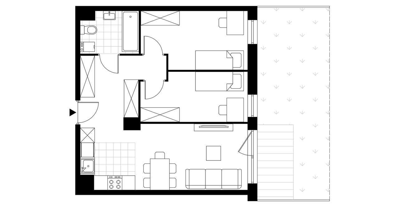 3-pokojowe mieszkanie 49m2 + ogródek Bezpośrednio - Pełny obrazek: 3/8