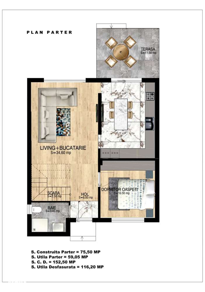 Casa/vila 5 camere Bragadiru, P+1, dormitor parter - Imagine principală: 5/20