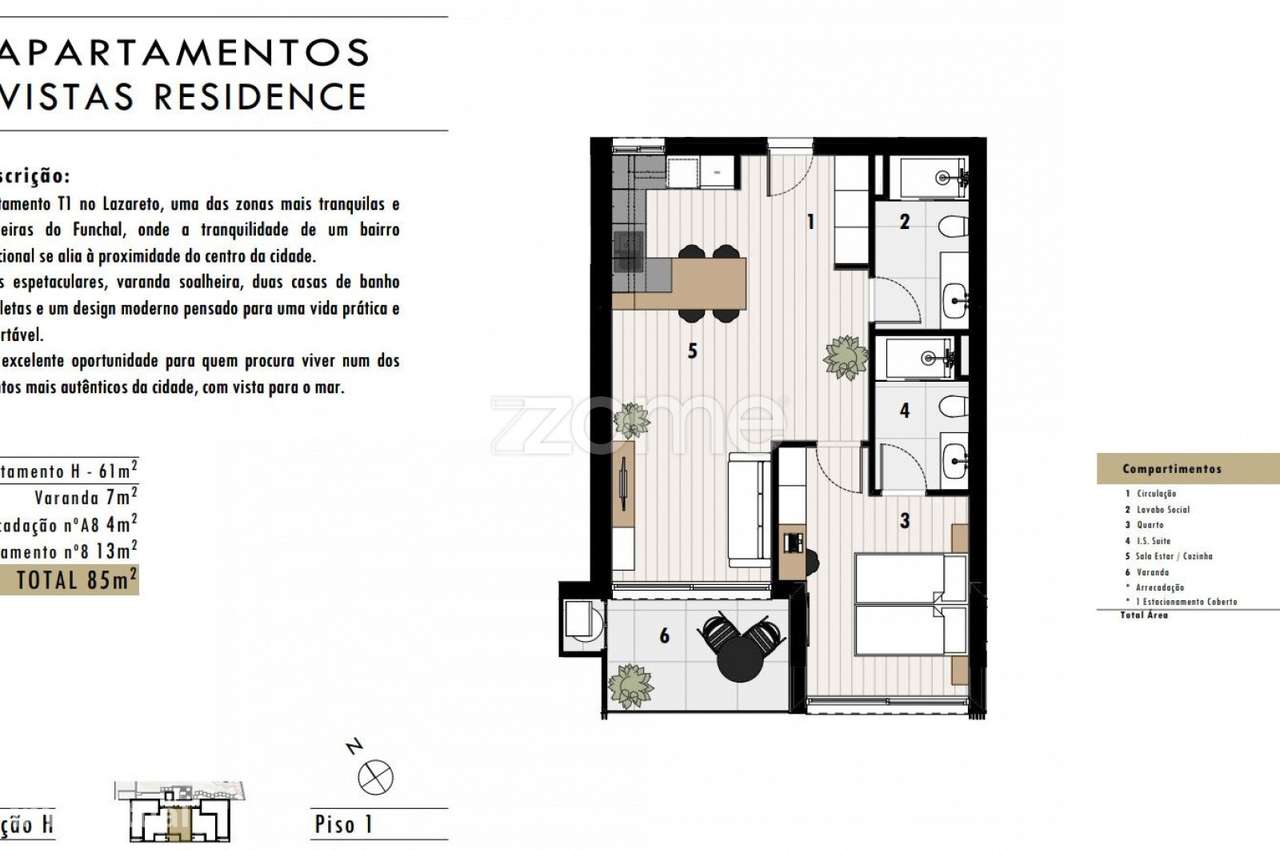 Vistas Residence - Apartamento T1 H no Centro do Funchal - Vista baía-13