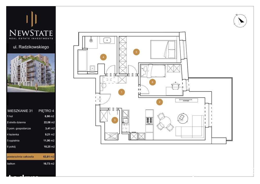 Wykończone mieszkanie | Ul. Radzikowskiego | 64 M2-13