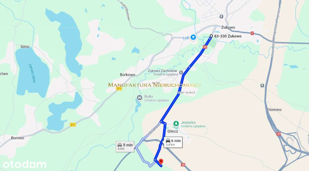 Działka budowlana z mediami obok Żukowa-4