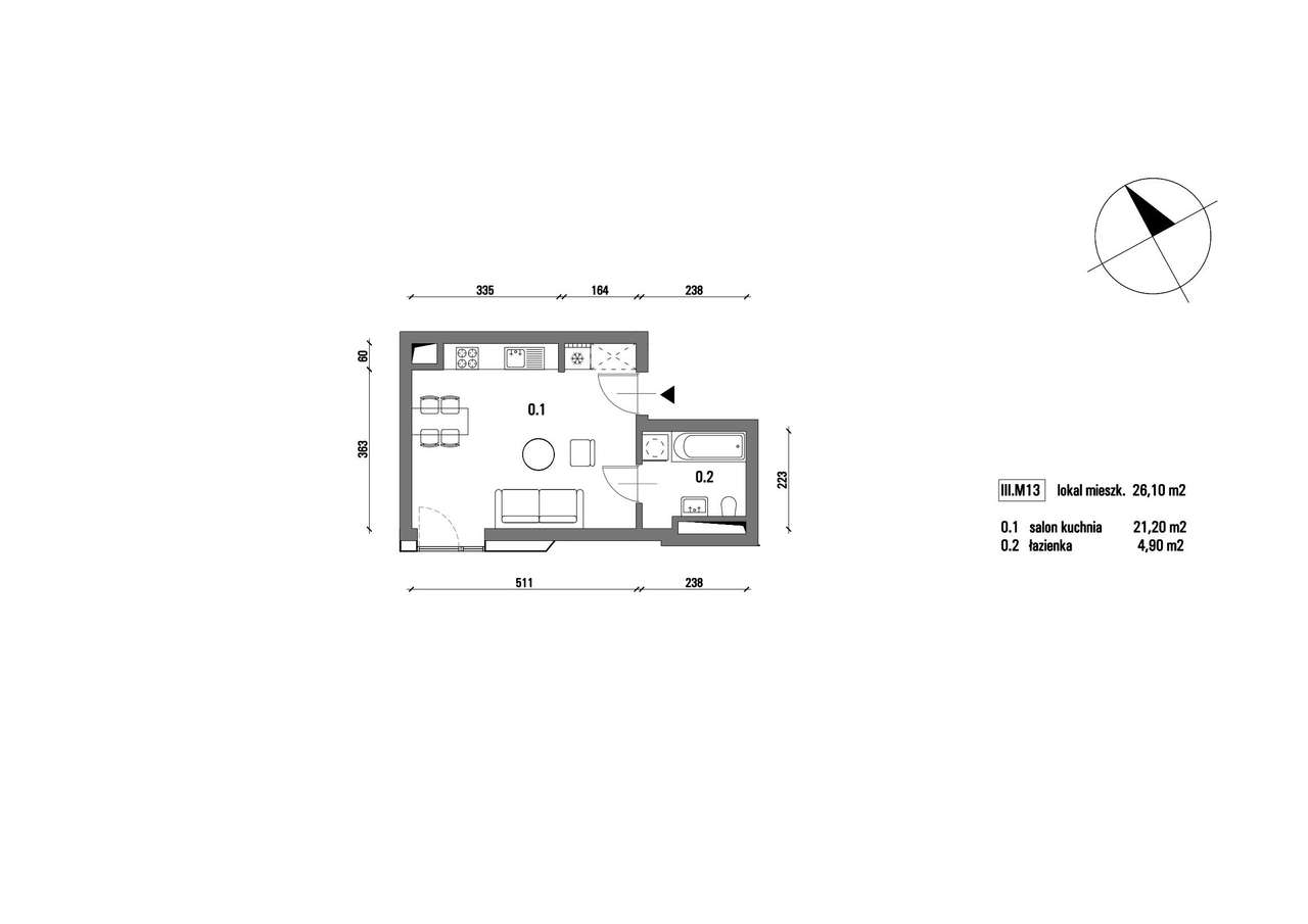 Westerplatte 5a | mieszkanie 1-pok. | III.M13 - Pełny obrazek: 2/9
