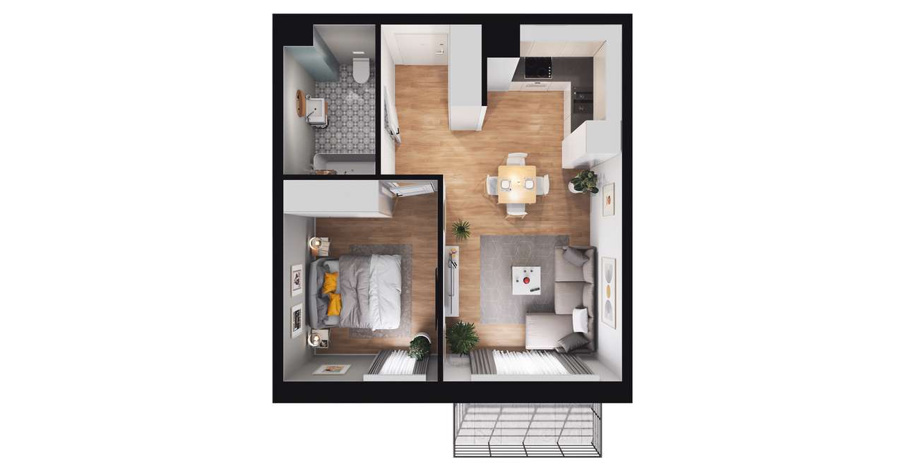 Mysłowice, Kwiatowa  | mieszkanie 2-pok. | B 2.10 - Pełny obrazek: 3/9