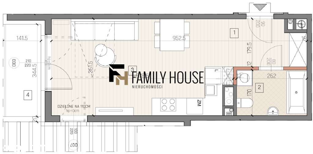 Jędrzejów, kawalerka, stan deweloperski 32,48 m2-2