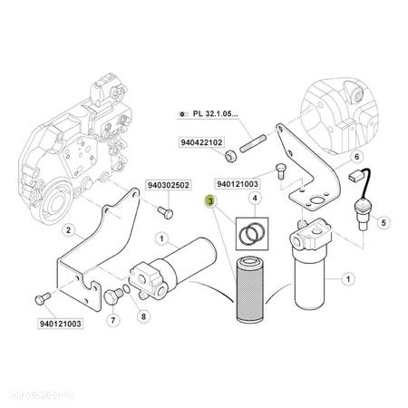 Filtr hydrauliki Massey Ferguson 3540378M1 Oryginał - 4