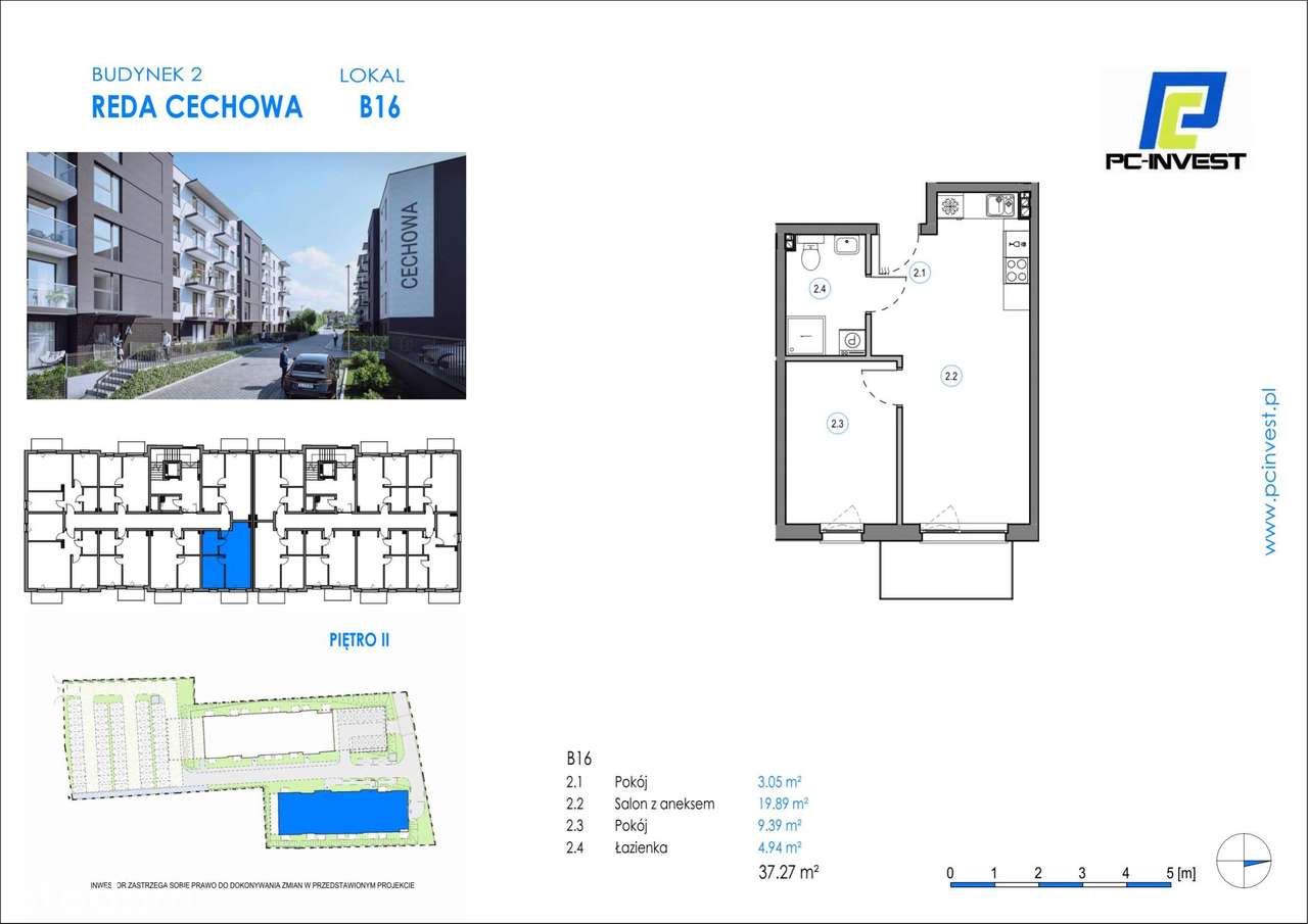 2-pokojowe mieszkanie 37m2 Bez Pośredników - Pełny obrazek: 2/9