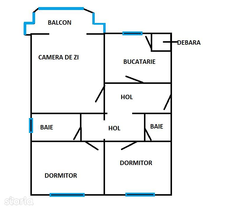 Apartament 3 camere decomandat, zona ITC Vlahuta