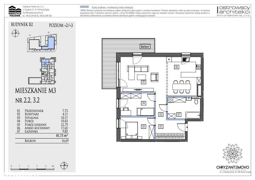 Stylowe apartament M3 winda TARAS parking - Pełny obrazek: 2/8