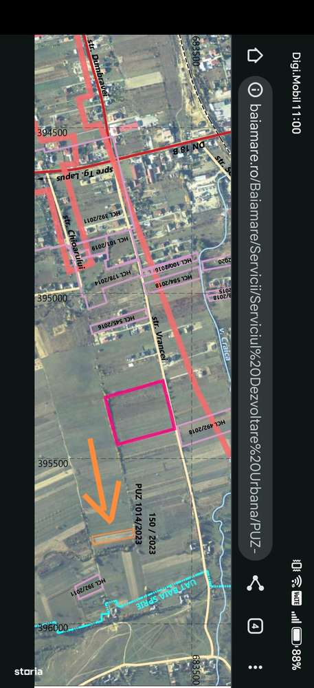 Teren extravilan 5.350 mp Baia Mare limitrof – front 39 m, drum acces - Imagine principală: 5/6