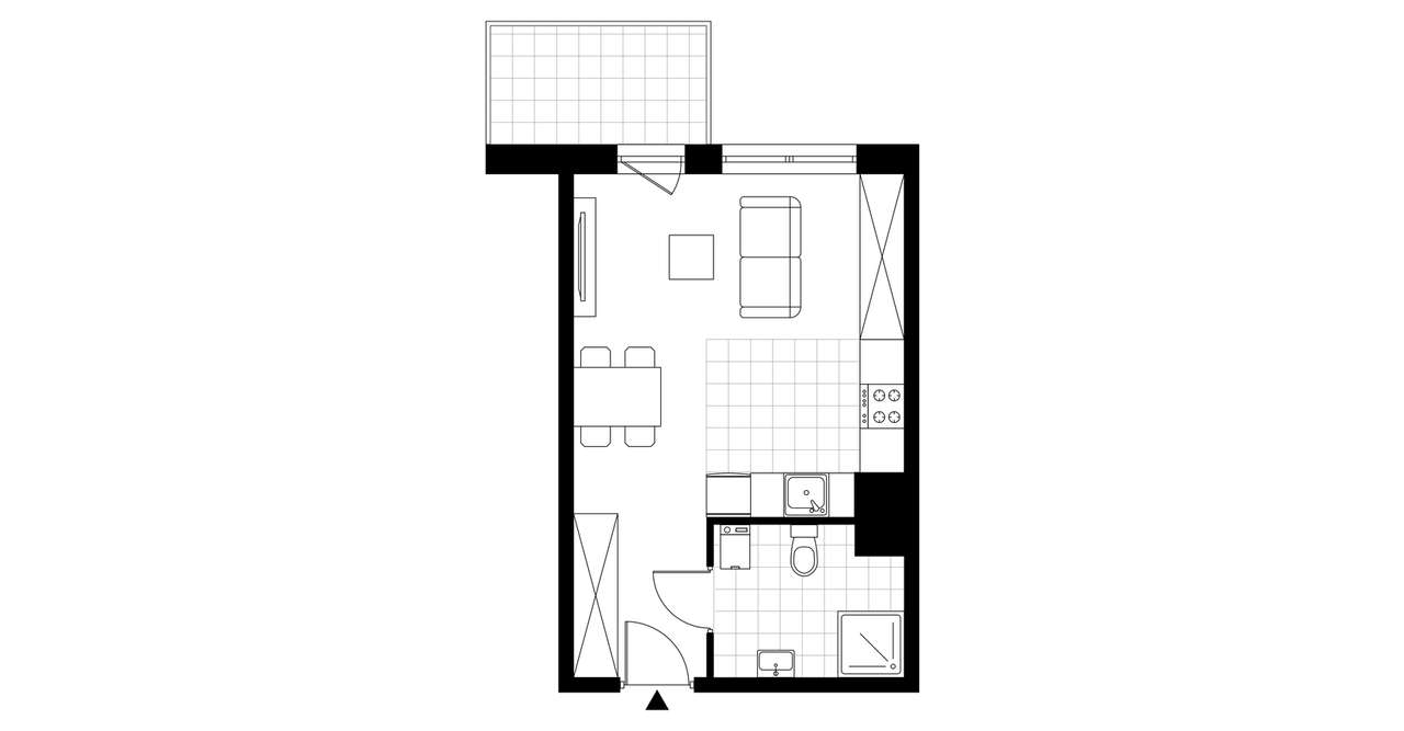 1-pokojowe mieszkanie 29m2 + balkon Bezpośrednio - Pełny obrazek: 3/8